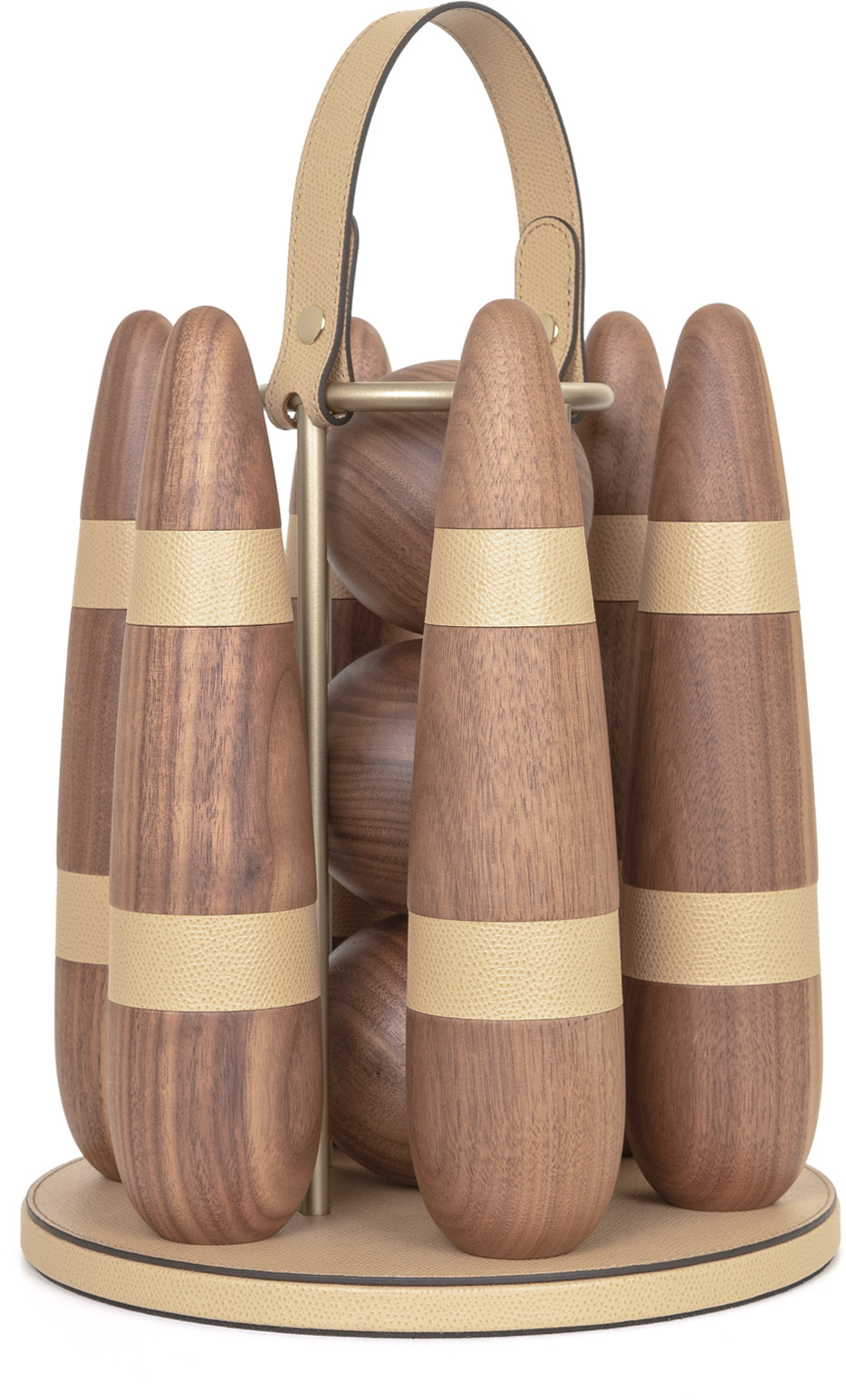 Набор для боулинга - Ø 22XH35 см / зернистая кожа_черный