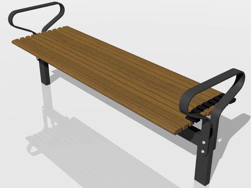 Nola Industrier Скамья из стали и дерева без спинки No2 sun-id-1503879 - Вид №1
