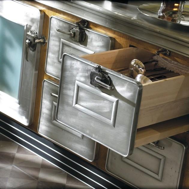 Marchi Cucine Модульная кухня из нержавеющей стали и дерева с островом Bar & barman sun-id-1476185 - Вид №7