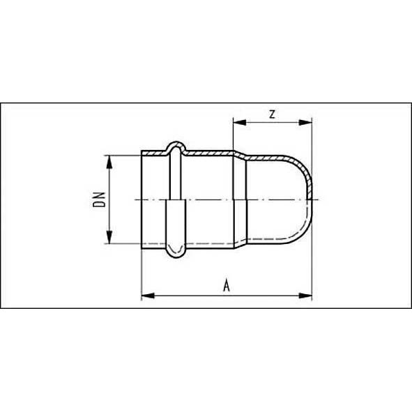 69130135 SANHA 91301 пресс-фит. нерж.сталь, заглушка ВПр 35 мм  - Вид №1