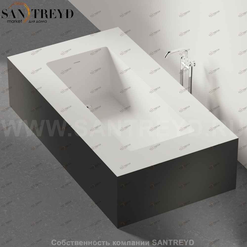 Ванна свободностоящая CARTESIO графитовая Agape AVAS0980SZG