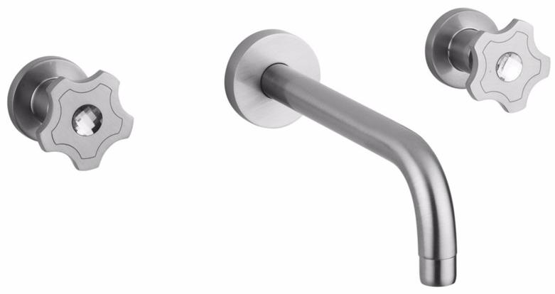 Rubinetteria Giulini Смеситель для умывальника настенный на 3 отверстия с кристаллами swarovski® Giò crystal - giò F3620/s - Вид №1