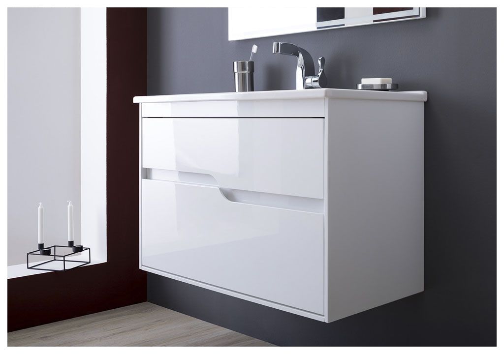 Тумба под раковину Aquanet Модена 85 белый 196965 - Вид №6