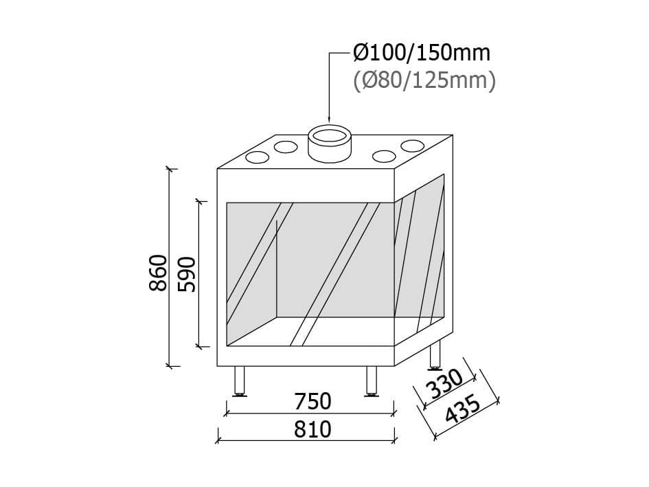 Газовый угловой закрытый камин Metalfire Avenue Plus ARCH-00073554 - Вид №2