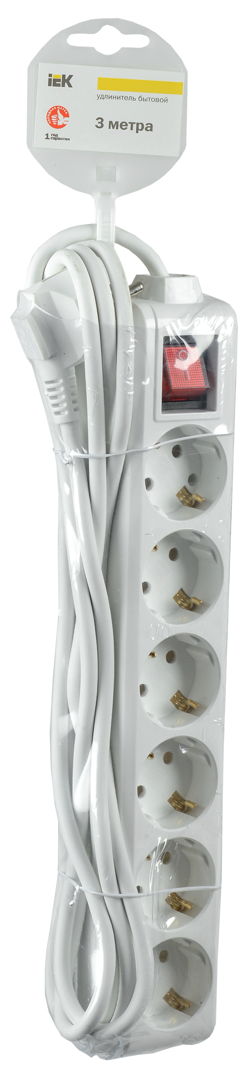 WYP10-16-06-03-ZK-N Удлинитель у06к-выкл. 6 мест 2р+pе/3метра 3х1мм2 16а/250 ITK Santreyd  - Вид №1