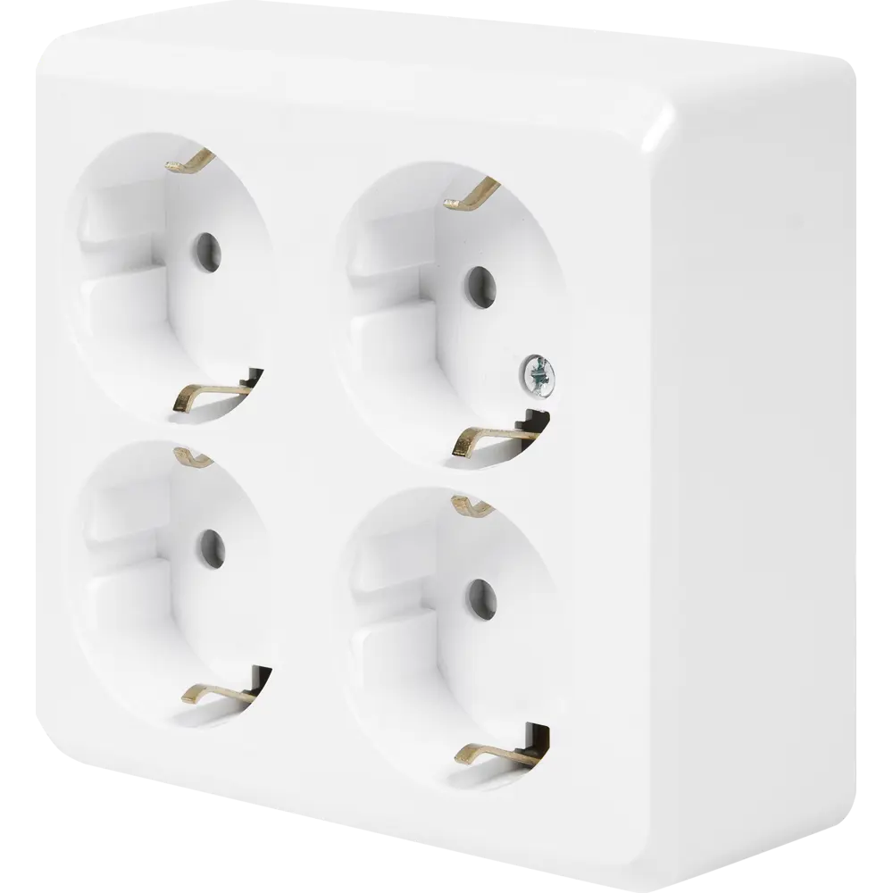 Четверная розетка SYSTEME ELECTRIC Этюд с заземлением для открытого монтажа 17985643 STLM-1115975 - Вид №1