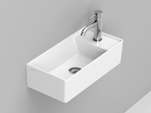 Керамическая прямоугольная подвесная ручная мойка