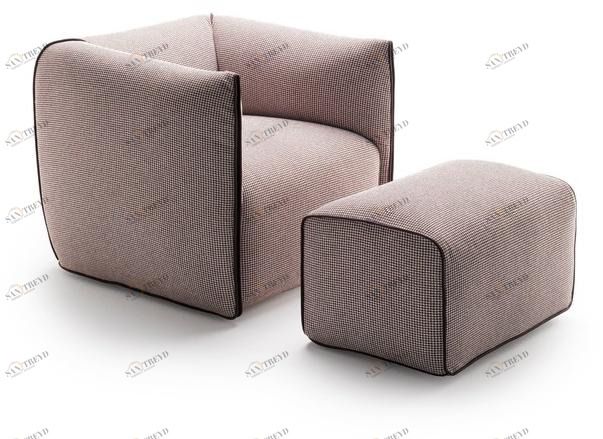 MDF Italia Кресло с обивкой из ткани с подлокотниками Mia sun-id-1380983