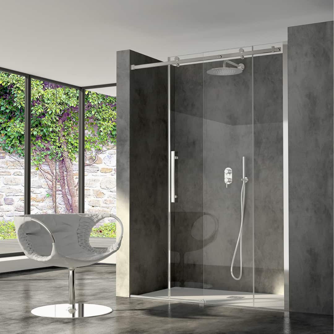 Алюминиевая и стеклянная угловая душевая кабина с раздвижной дверью CSA Box Doccia Minerva ARCH-00092318 - Вид №3