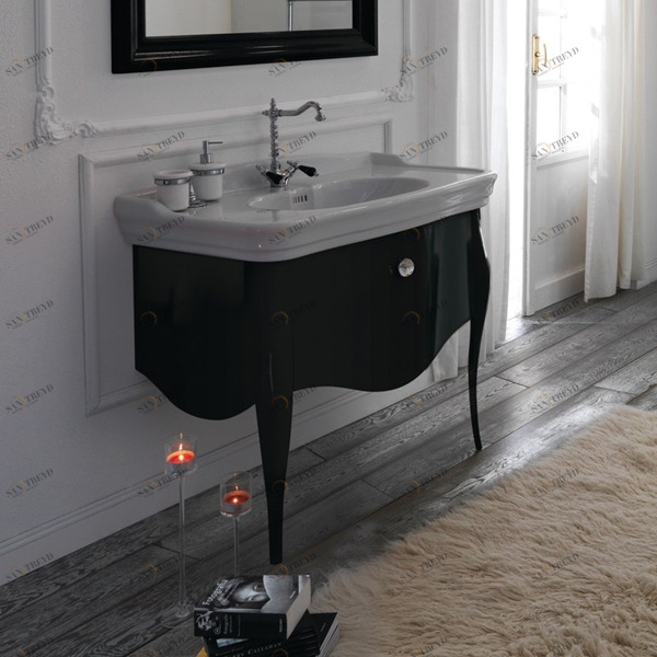 Тумба под раковину-столешницу Olympia Ceramica Impero Style 70 черная IMMO70N