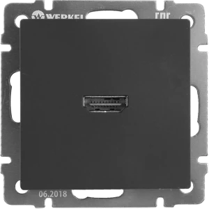 Розетка HDMI встраиваемая Werkel, цвет черный