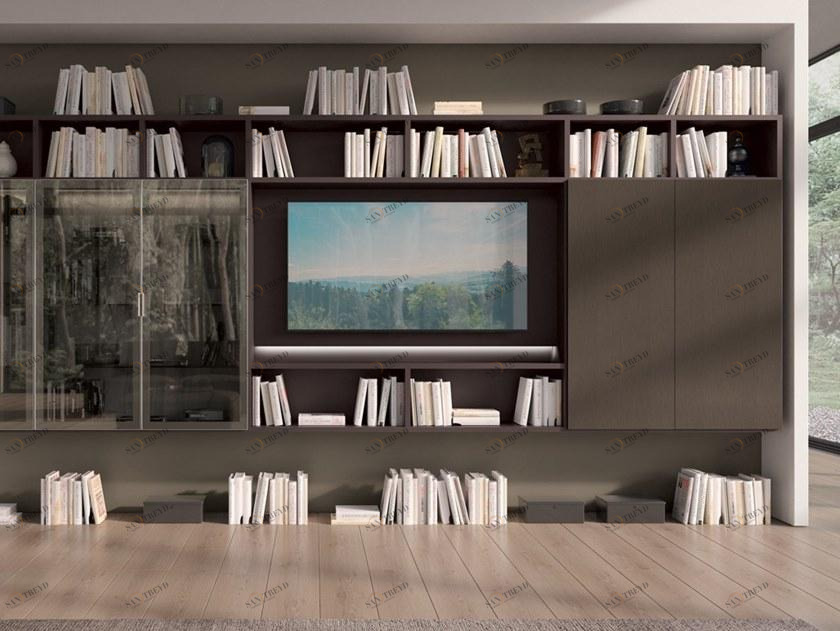 Febal Casa Подвесной книжный шкаф из меламина с подставкой под телевизор sun-id-1495584