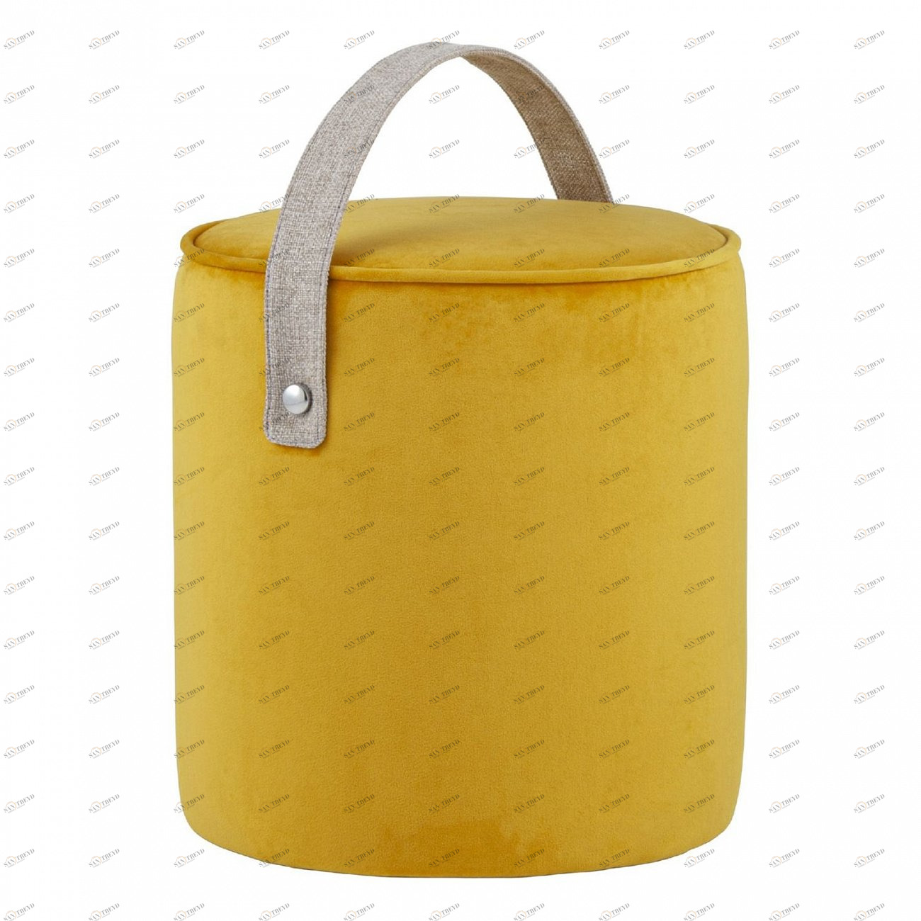 Пуфик круглый оранжевый вельветовый с ручкой "Джерри" STOOL GROUP  00-3881789 Желтый 