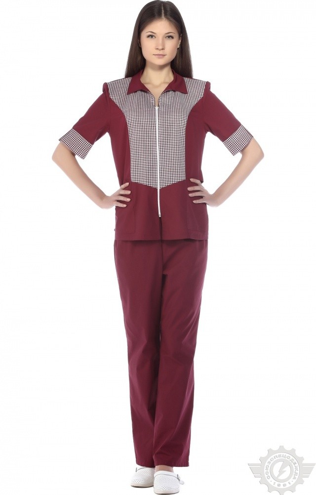 66098 Костюм "Грация" бордо  Одежда для обслуживающего персонала  размер 44 Спецодежда  - Вид №7