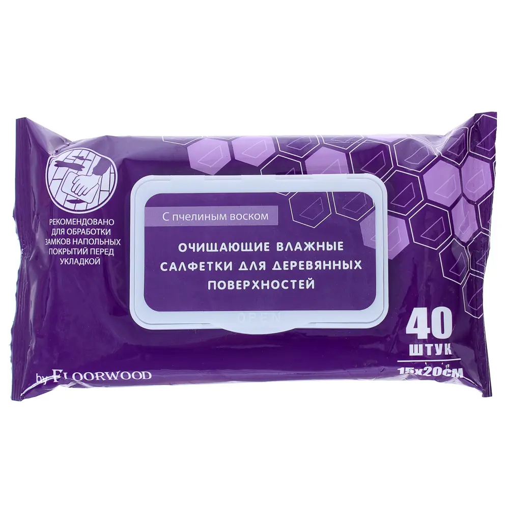 Салфетки восковые для деревянных поверхностей, упаковка 40 шт Floorwood STLM-2104355