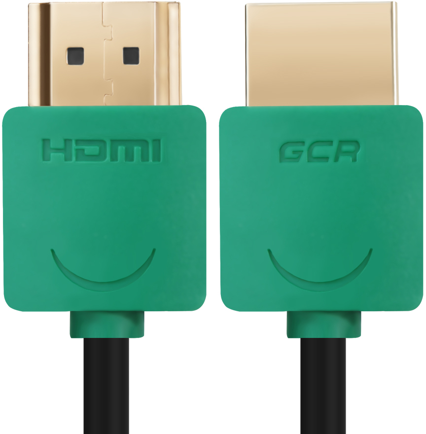 GCR-HM520-3.0m кабель 3.0m hdmi версия 1.4, черный, зеленые коннекторы, slim od3.8mm, 32/32 awg, позолоченные контакты, ethernet 10.2 гбит/с, 3d, 4k, premium , экран Greenconnect Santreyd  - Вид №2