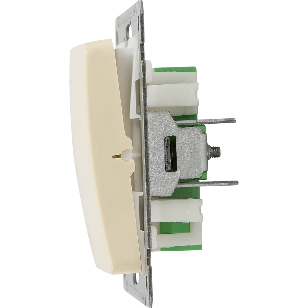 Выключатель встраиваемый Hegel Мастер 1 клавиша с индикатором цвет слоновая кость STLM-2197850 - Вид №3