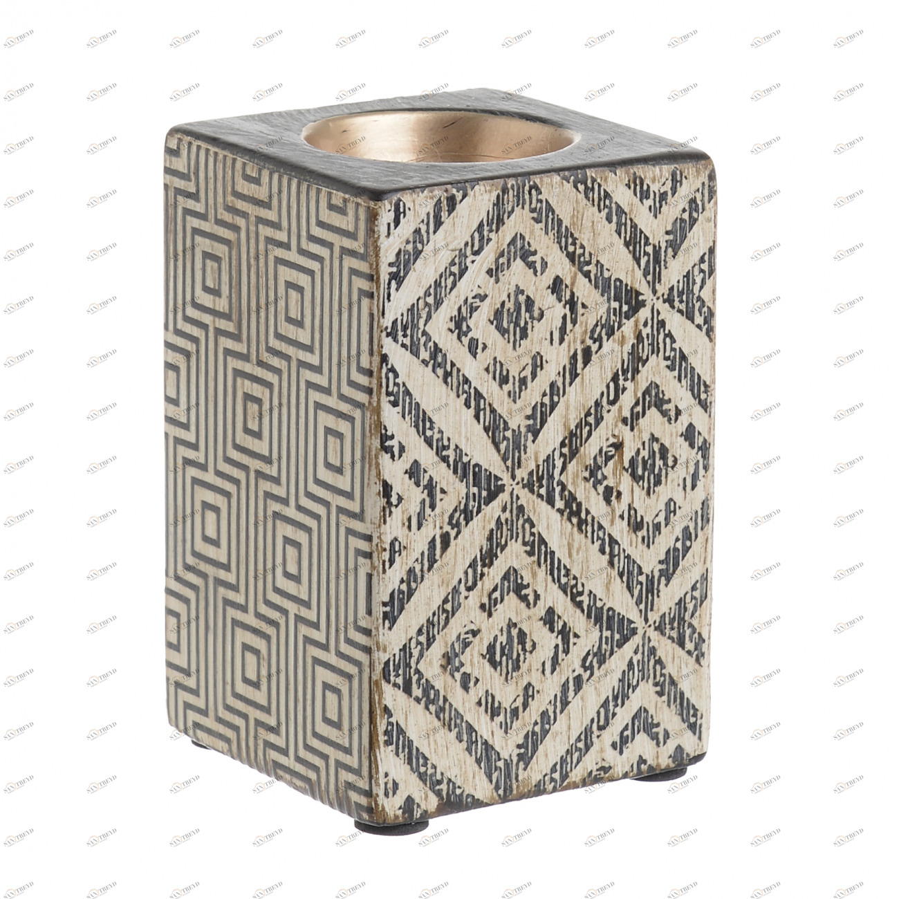 Подсвечник керамический квадратный на 1 свечу серый Chantal TO4ROOMS  213468 Серый 