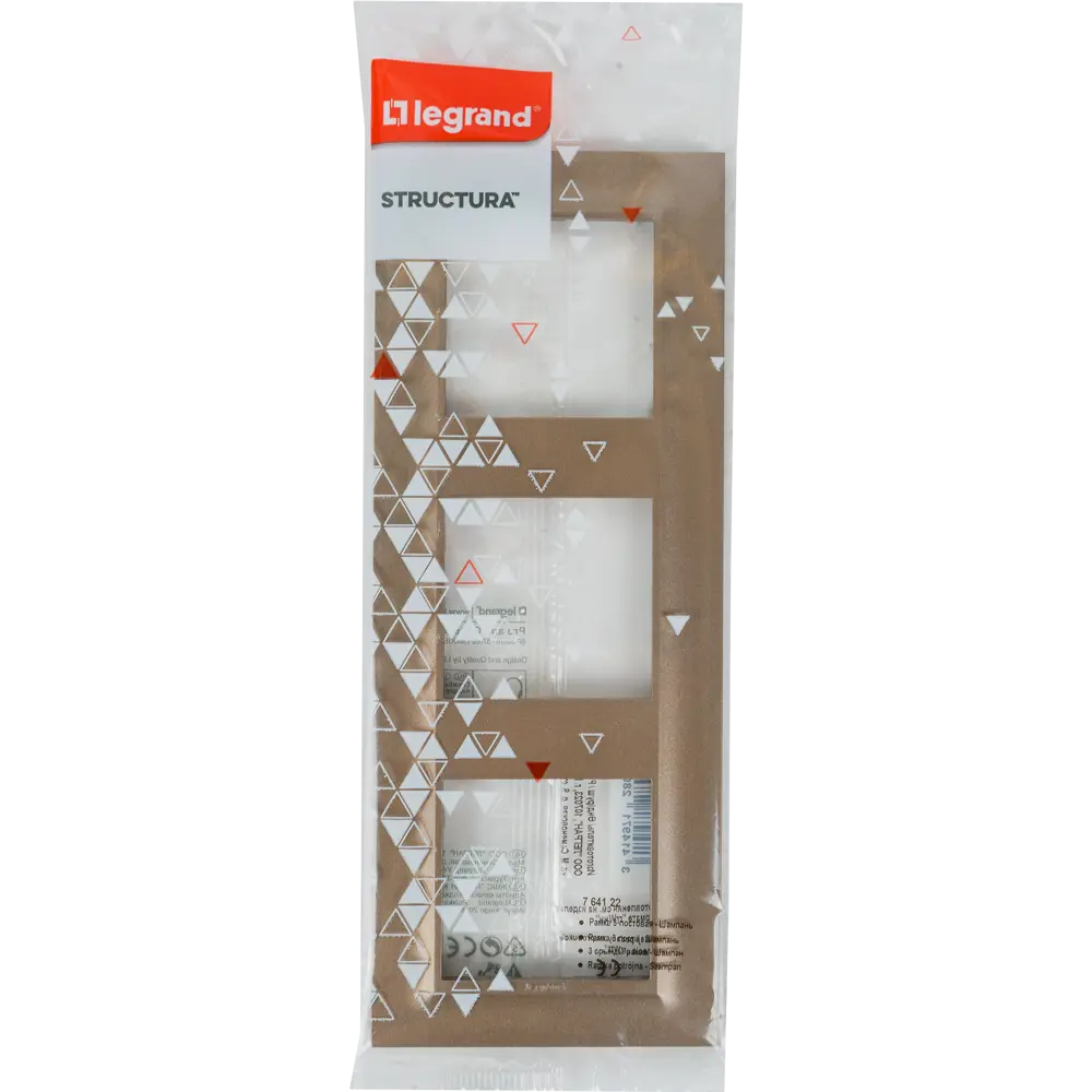 Рамка для розеток и выключателей Legrand Structura 3 поста, цвет шампань 82064684 STLM-2125252 - Вид №4