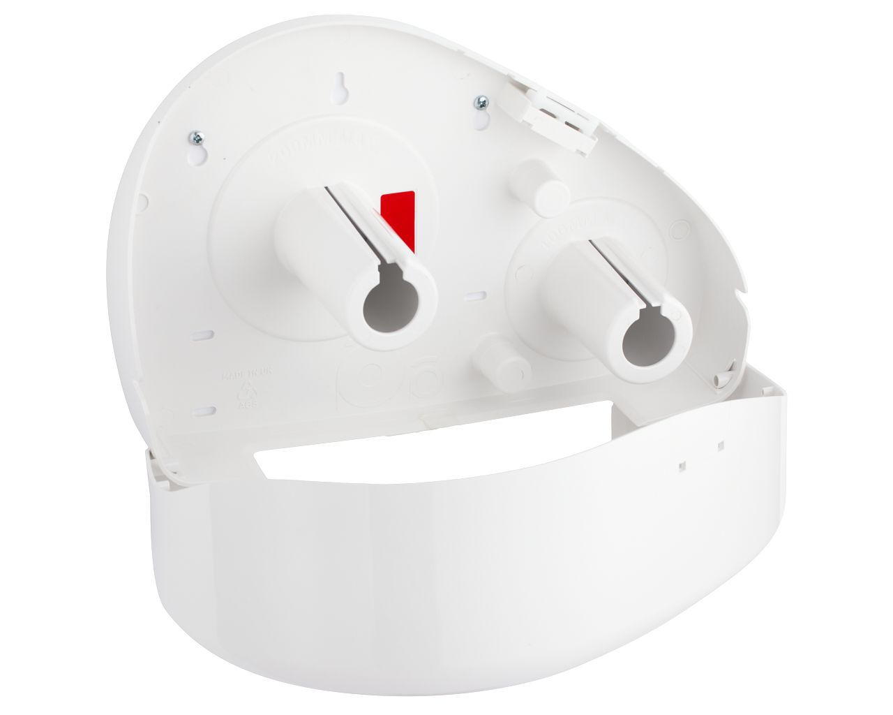 BTN202 Держатель рулона туалетной бумаги TOP DUO с держателем рулона, АБС-пластик, белый, синее окошко Merida  - Вид №1