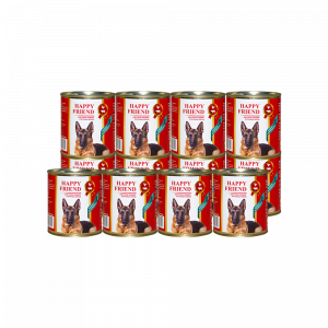 ПР0049104*12 Корм для собак для средних и крупных пород ассорти из потрошков банка 750г (упаковка - 12 шт) HAPPY FRIEND