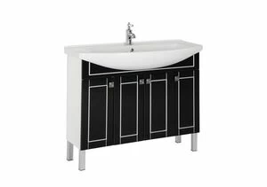 Тумба с раковиной Aquanet Честер 105 черный/серебро