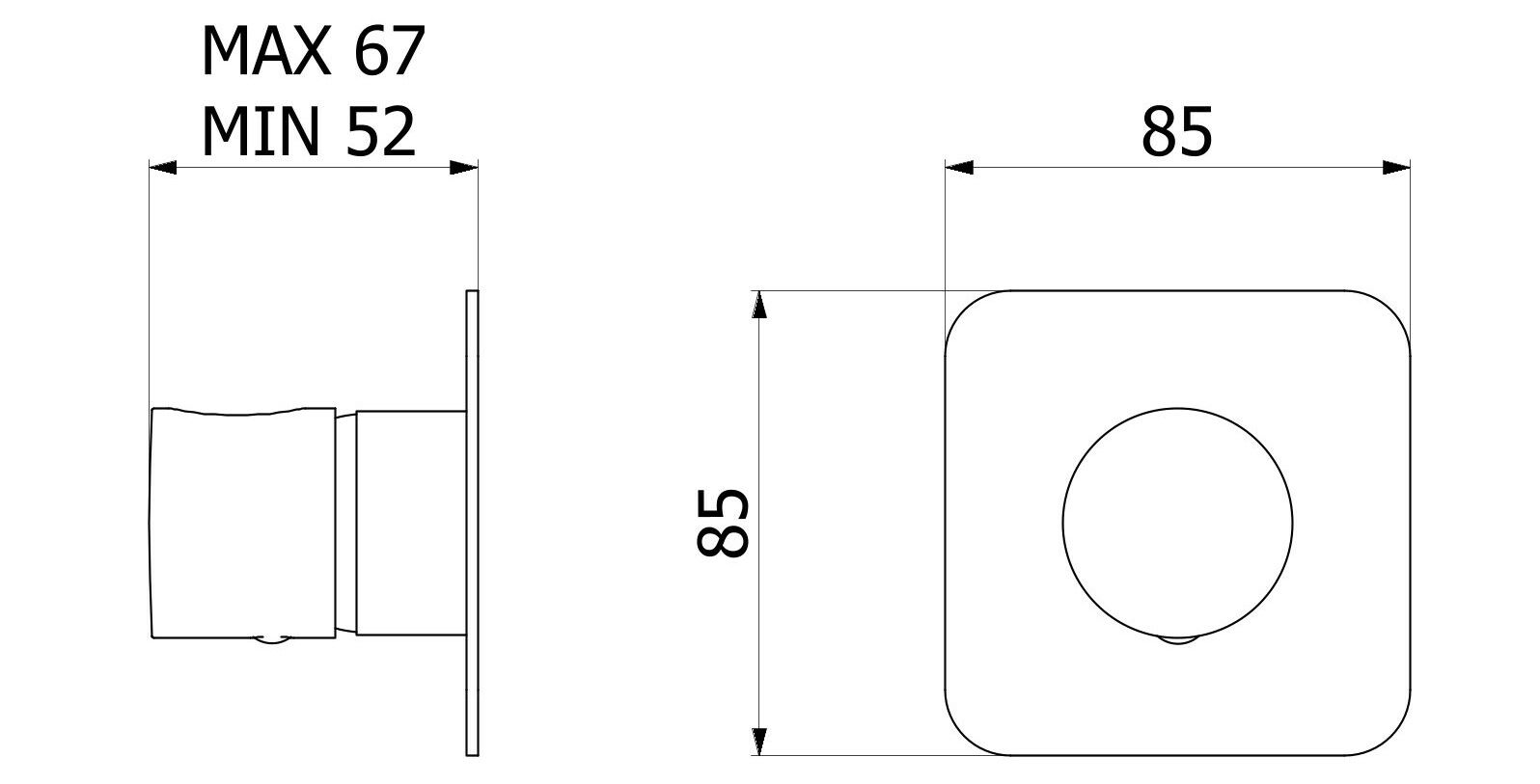Односторонний настенный смеситель IB Only One ARCH-00004079 - Вид №2