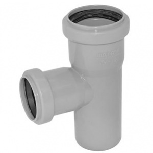 Тройник канализационный ПВХ Д50х40мм 90 градусов Политек 6284 - Вид №1