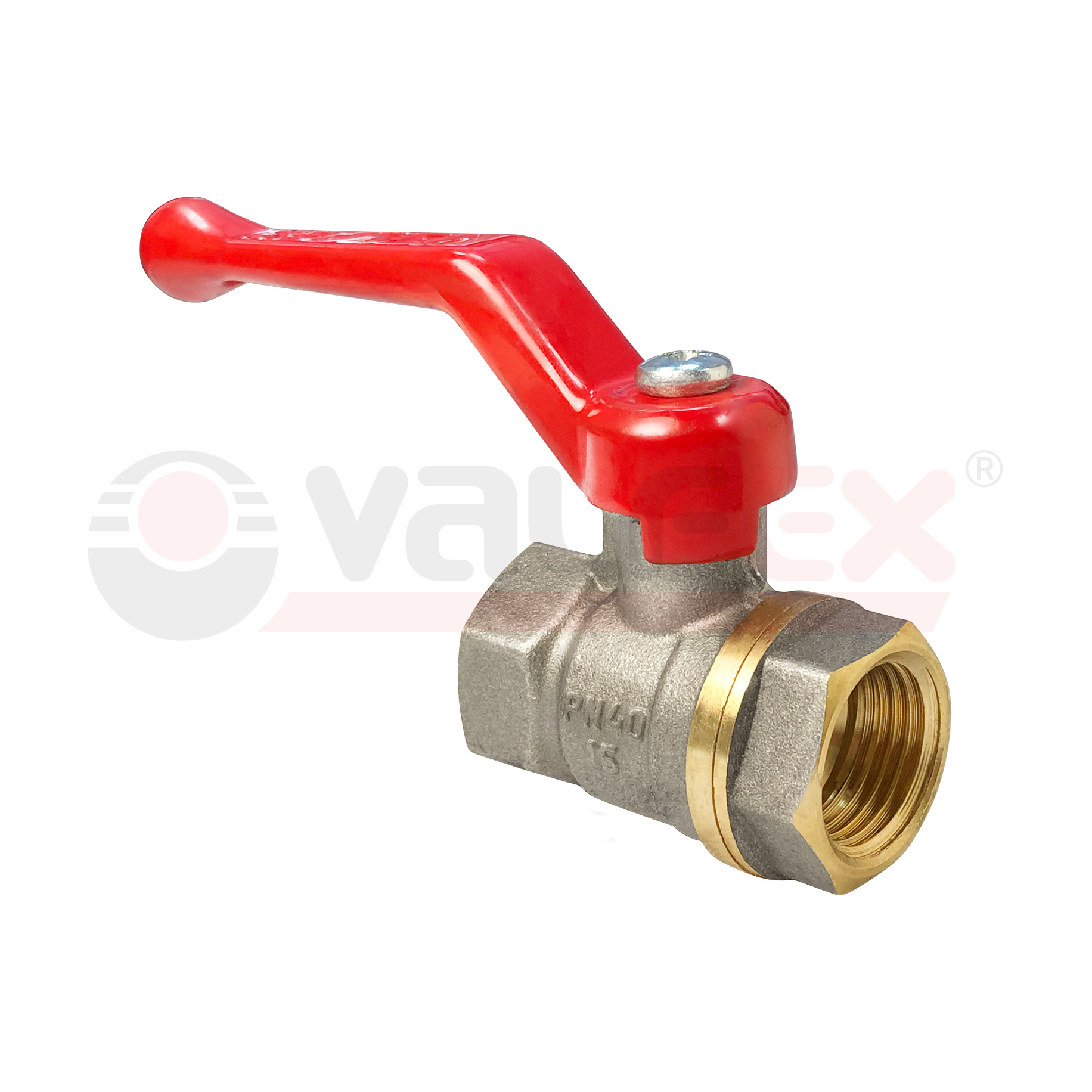 VF.214.NR1.012 Valfex Кран шаровой (с никелевым покрытием), ручка-рычаг (внутр.-внутр.)  1/2" 