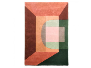 Узорчатый прямоугольный ковер с длинным ворсом