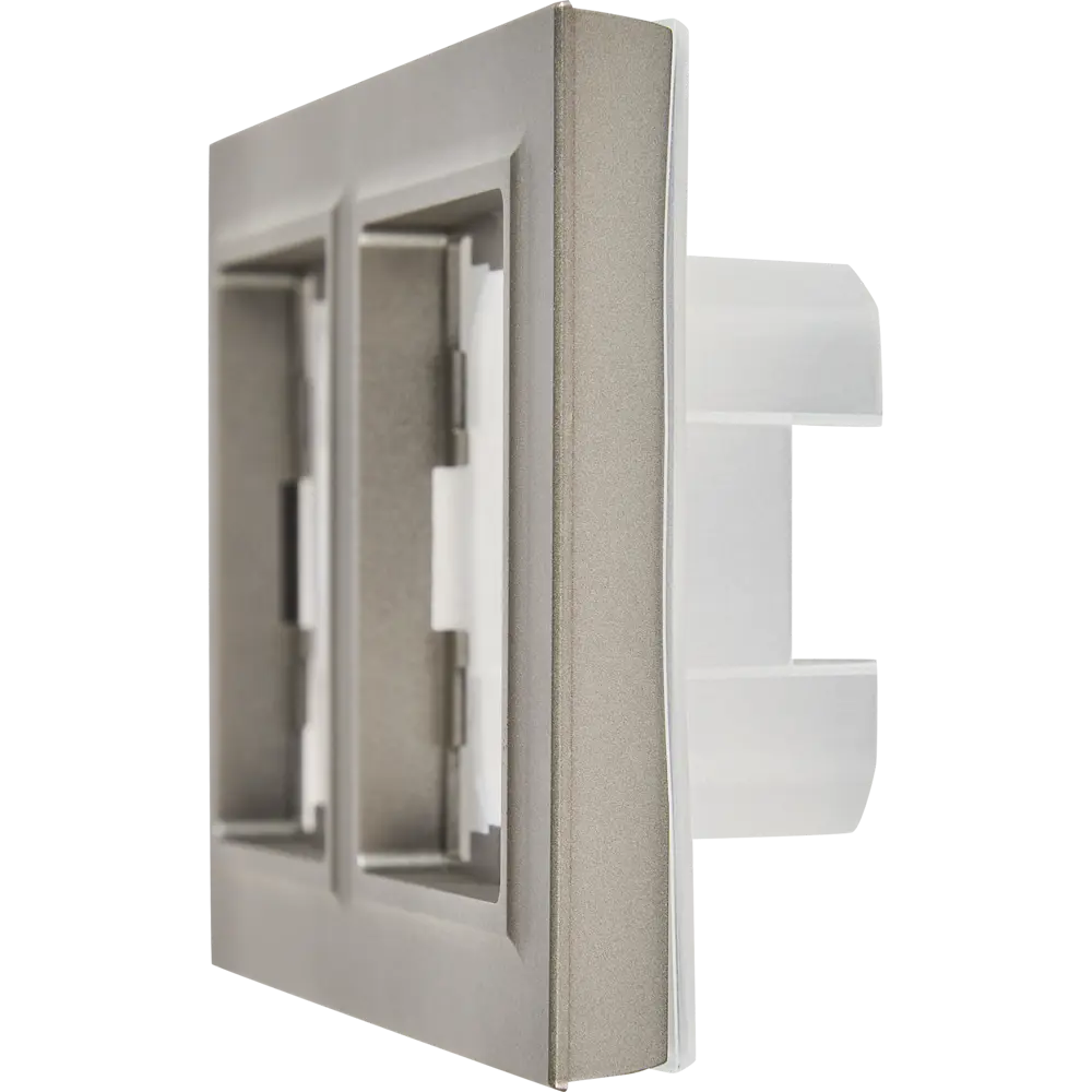 Рамка IEK Brite-2 для розетки и выключателя в стальном цвете 87761355 STLM-1363719 - Вид №1