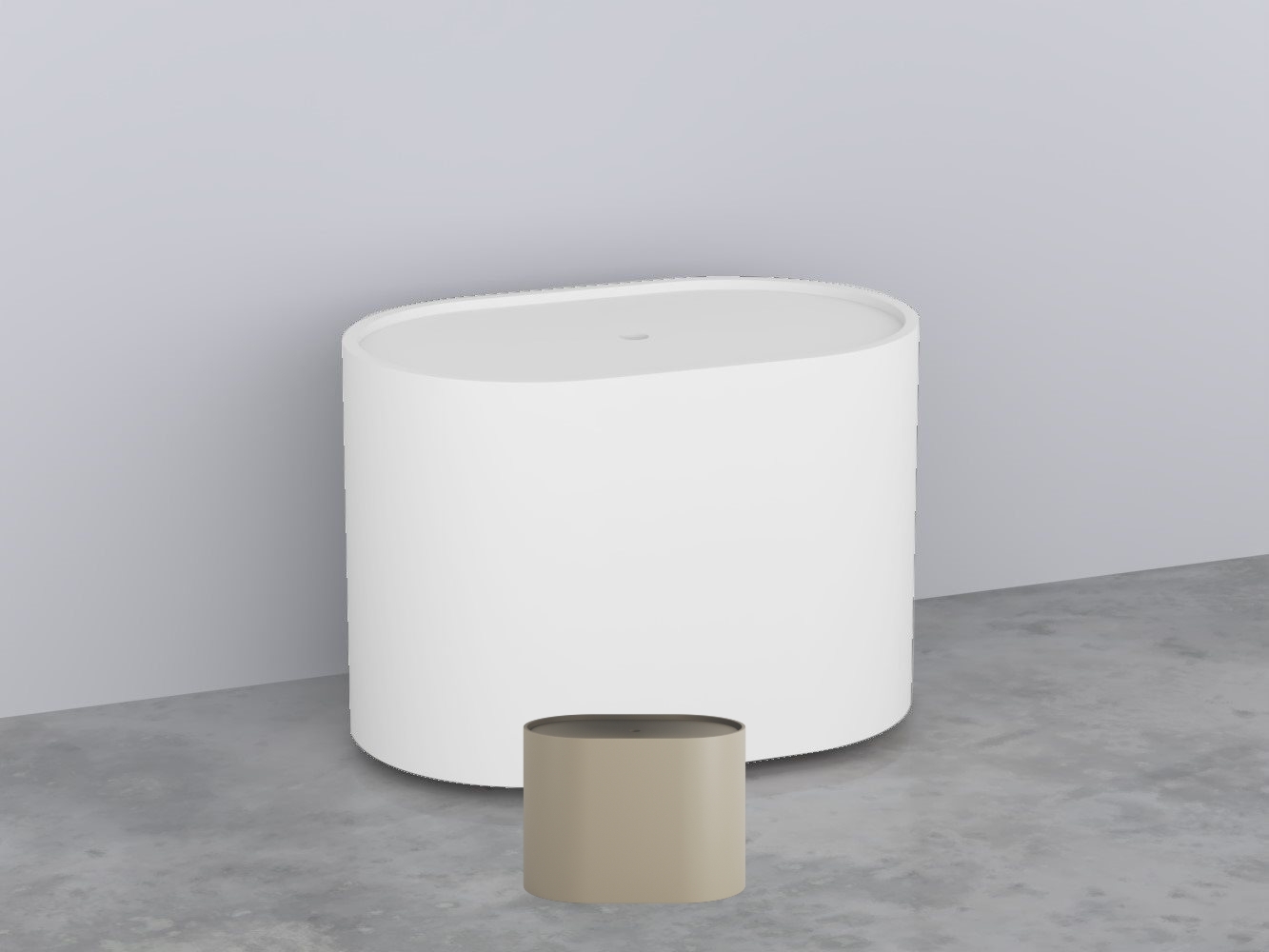 ELOOL-AV Пуф овальный из материала Livingtec на 4-х колесиках, с крышкой деревянной шпонированной cielo Elle Ceramica Cielo 