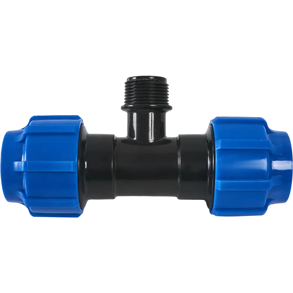 Тройник компрессионный ТПК-АКВА 40x40x1 наружная резьба ПОЛИТЭК STLM-2157021 - Вид №1