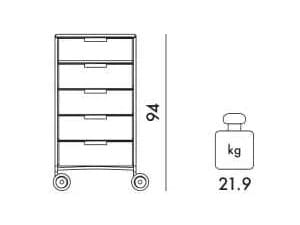 Офисный комод из ПММА с колесами Kartell MOBIL ARCH-00065007 - Вид №175