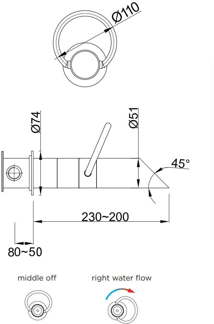 JEE-O Смеситель для умывальника настенный из нержавеющей стали на одно отверстие Pure 300-1500 / 300-1501 - Вид №4