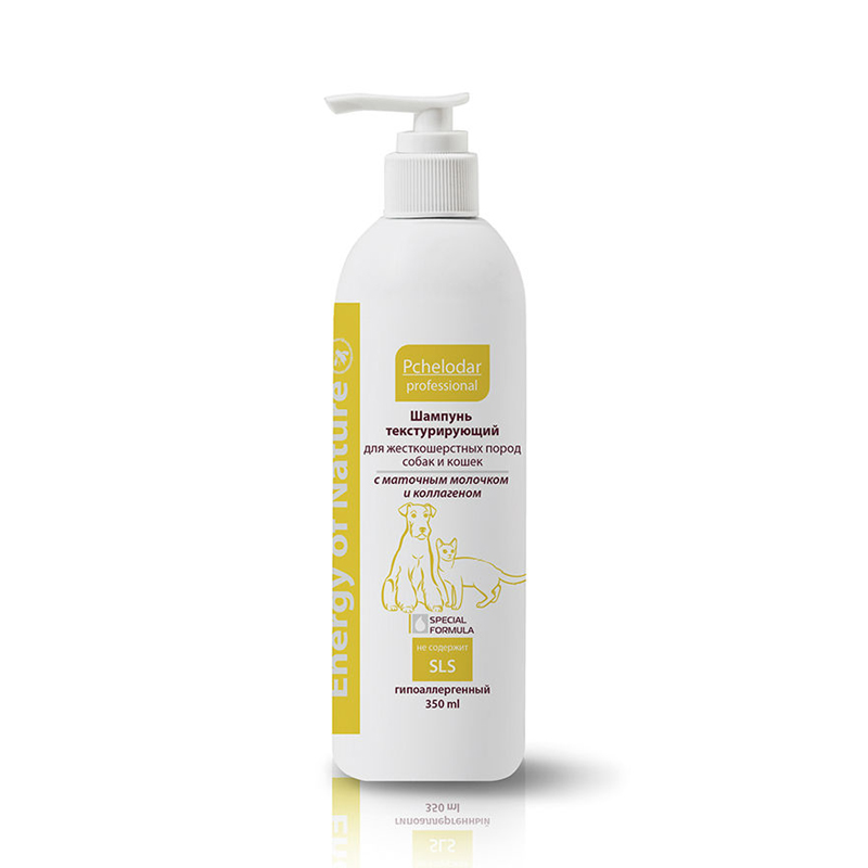 ПР0056805 Шампунь для собак и кошек текстурирующий для жесткошерстных пород 350мл ПЧЕЛОДАР 