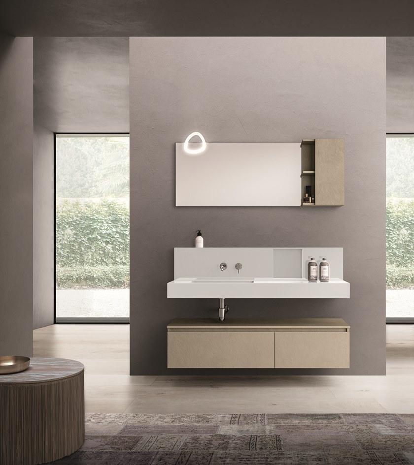 Cerasa Подвесная тумба под умывальник из искусственной древесины с ящиками Segno sun-id-1438634 - Вид №3