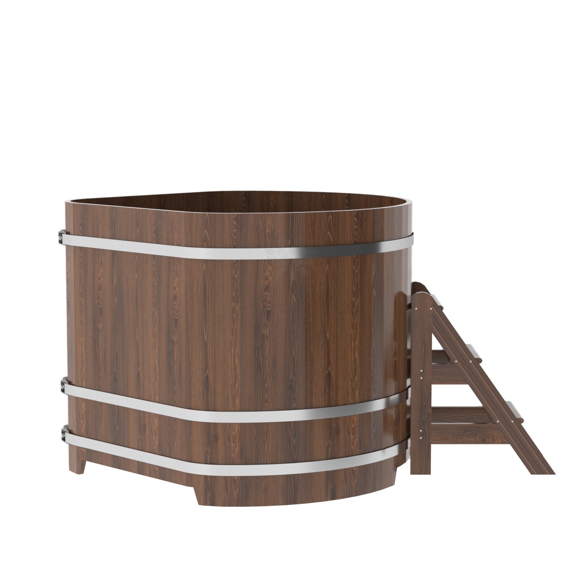 1367 Купель угловая из дуба 1,37х1,37х1,2 морёная Alyarus  - Вид №2