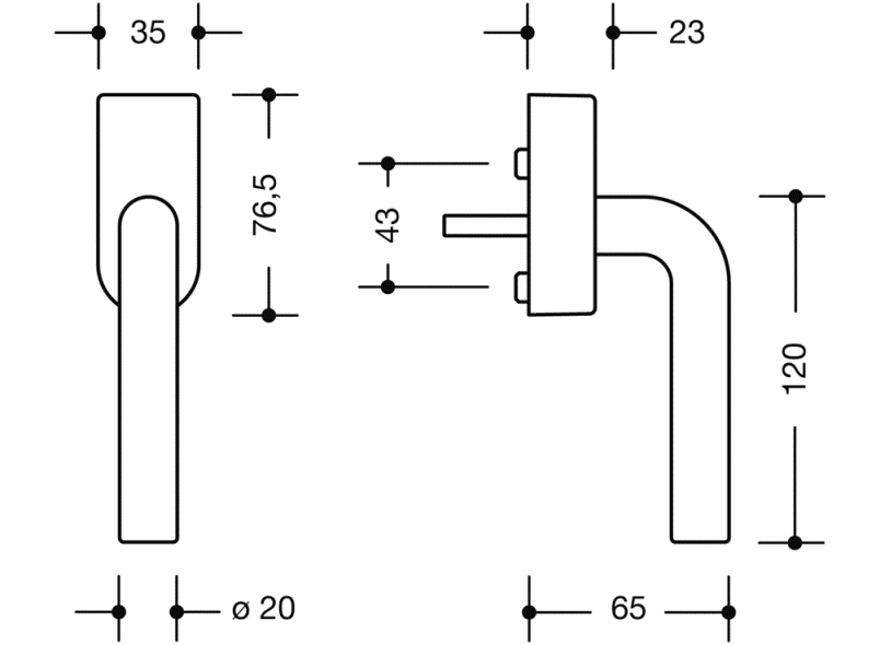 111FGA.6 оконная ручка HEWI System 111 | Polyamid  - Вид №2