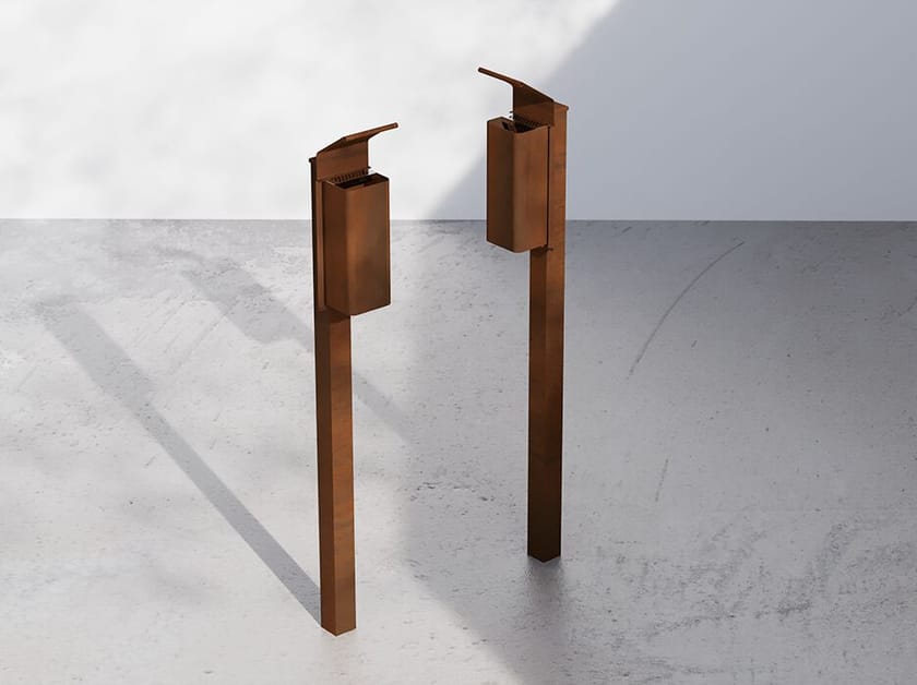 Стальная пепельница для общественных мест с крышкой DIMCAR ARCH-00019040