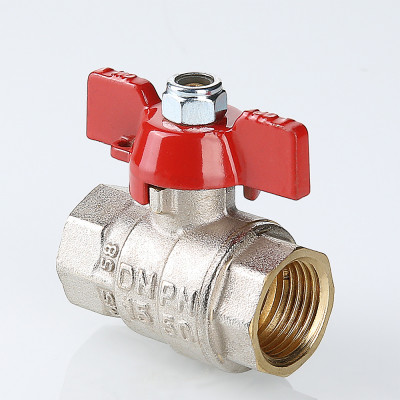 S.217.04 Кран шаровой ENOLGAS BASIC с ручкой «бабочкой» и внутренней резьбой Valtec 1/2"  - Вид №1