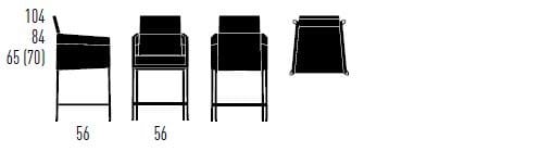 Мягкий барный стул с подлокотниками KFF Texas Flat ARCH-00092558 - Вид №3