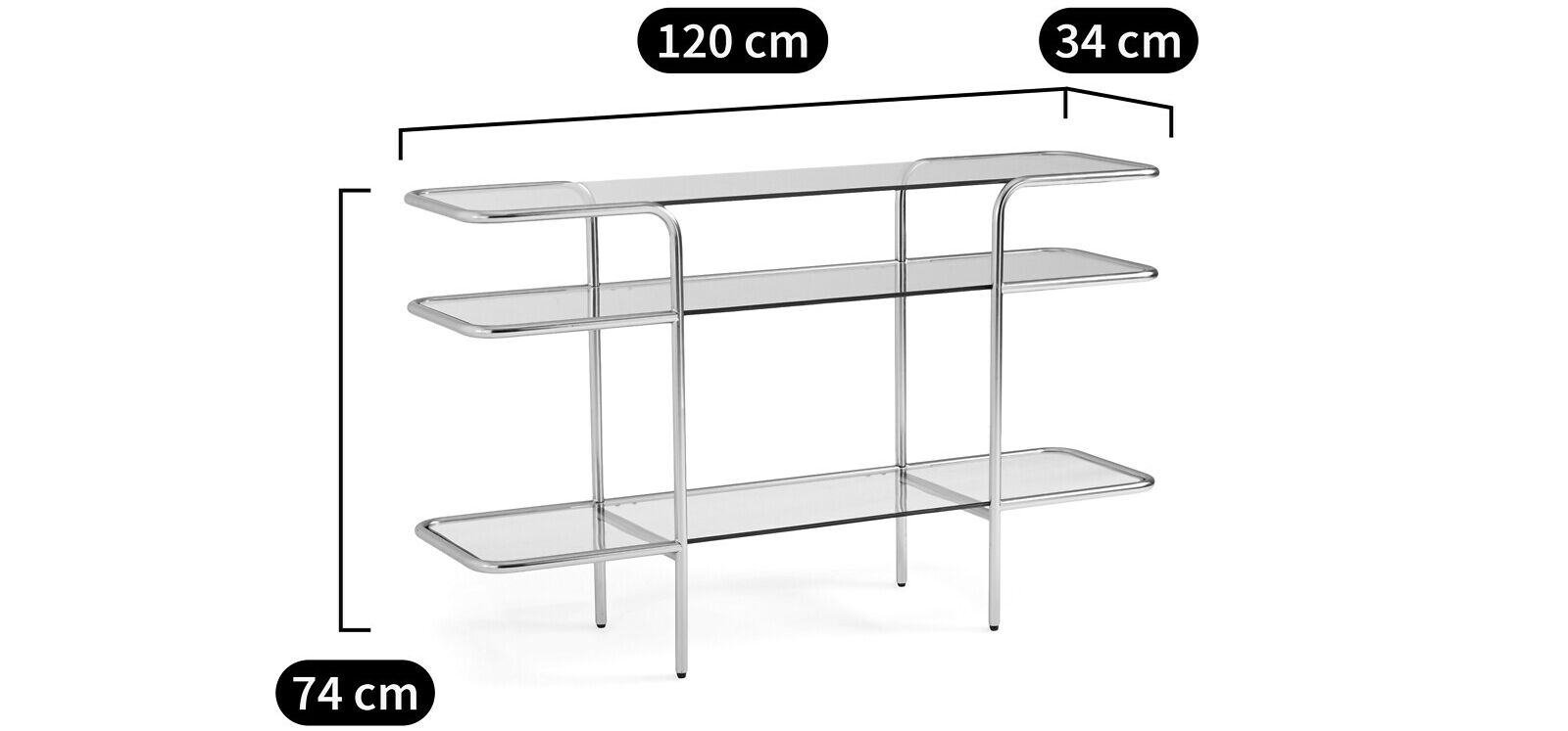 Стеклянная консоль с полками AMPM MOLNA ARCH-00076476 - Вид №6