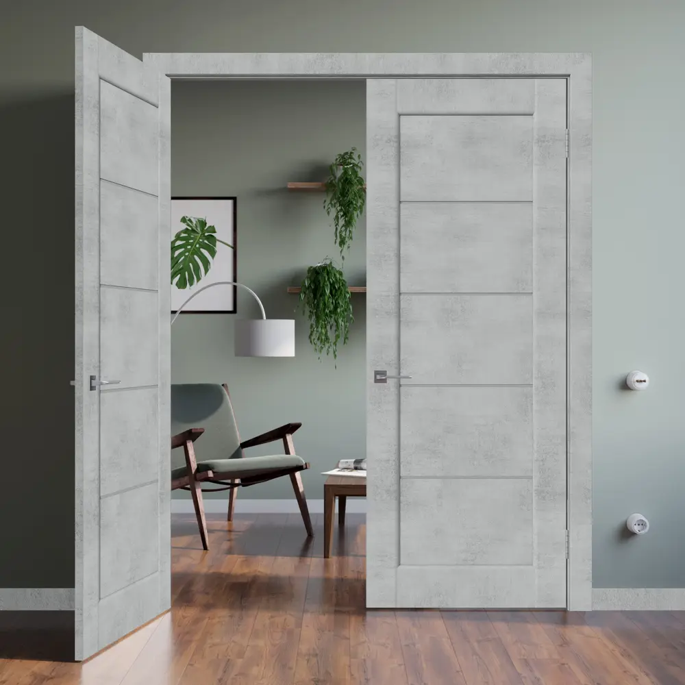 Дверь межкомнатная со стеклом Сохо 80x200 см ПВХ цвет лофт светлый с замком и петлями 82624856 STLM-2089126 VFD  - Вид №10