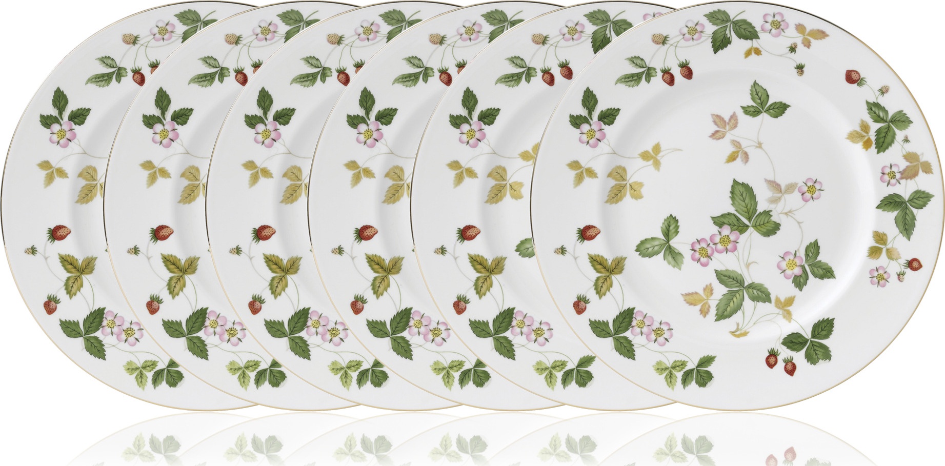 10672531 Wedgwood Набор тарелок закусочных Wedgwood Земляника 23см, 6шт, фарфор Фарфор костяной 