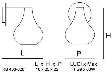 Siru Настенный светильник из муранского стекла Auriga Rb 403-020  - Вид №2