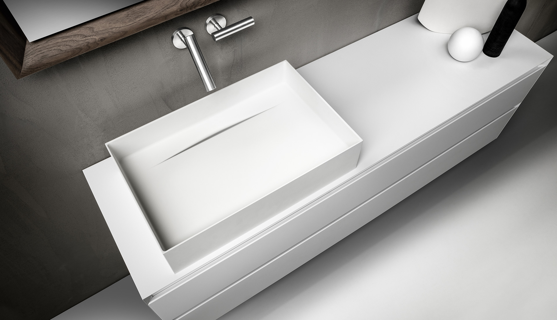 Fontana WF1 Прямоугольная раковина со столешницей Falper  - Вид №1