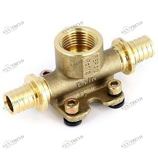 REHAU Водорозетка надвижная ВР 16-1/2"-16 PPSU проходная 2 болта в комплекте RAUTITAN MX латунь 138841