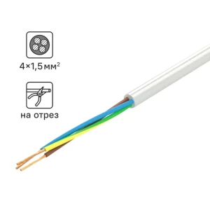 Провод Tdm Electric ПВС 4x1.5 на отрез ГОСТ цвет белый