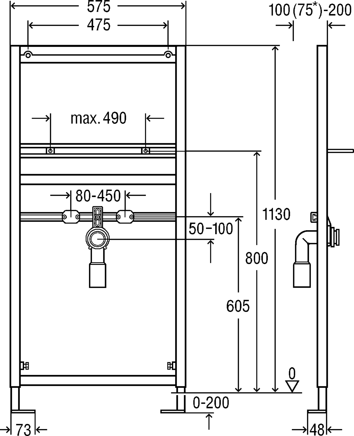 Системная техника  Viega Eco Plus  Элементы для умывальников VIEGA 367 138 1) Модель 8163 Santreyd  - Вид №1